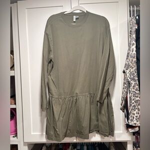 H&M Khaki Long Sleeve Tunic dress